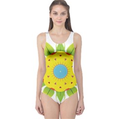 Abstract Flower One Piece Swimsuit
