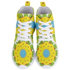 Abstract Flower Women s Lightweight High Top Sneakers