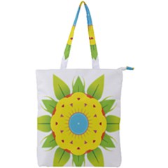 Abstract Flower Double Zip Up Tote Bag