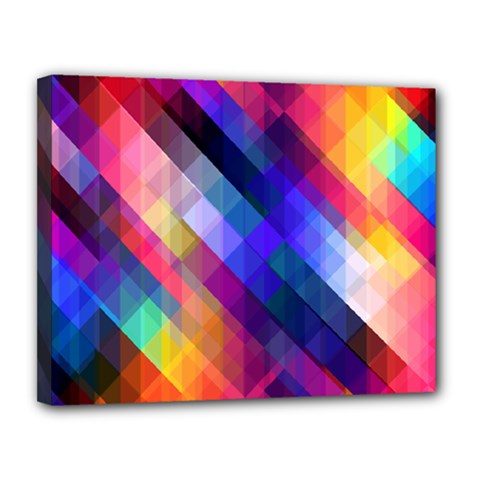 Abstract Background Colorful Canvas 14  X 11  (stretched) by Alisyart