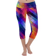 Abstract Background Colorful Capri Yoga Leggings