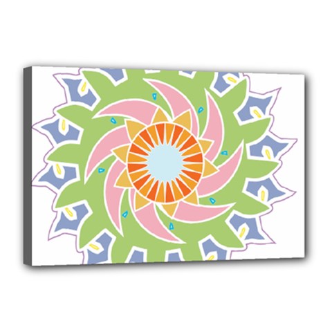 Abstract Flower Mandala Canvas 18  X 12  (stretched)