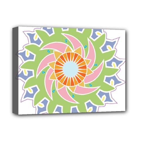 Abstract Flower Mandala Deluxe Canvas 16  X 12  (stretched) 