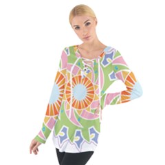 Abstract Flower Mandala Tie Up Tee by Alisyart