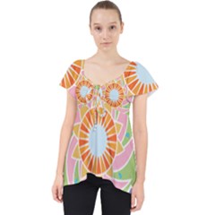 Abstract Flower Mandala Lace Front Dolly Top