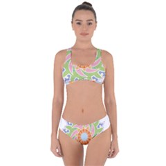 Abstract Flower Mandala Criss Cross Bikini Set
