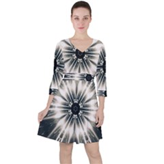 Abstract Fractal Space Ruffle Dress