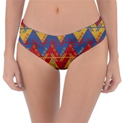 Aztec South American Pattern Zig Reversible Classic Bikini Bottoms by Alisyart