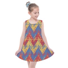 Aztec South American Pattern Zig Kids  Summer Dress by Alisyart