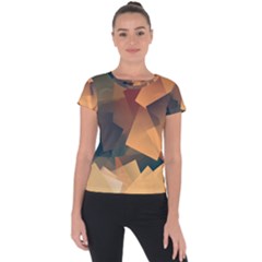 Background Triangle Short Sleeve Sports Top  by Alisyart