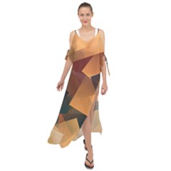 Background Triangle Maxi Chiffon Cover Up Dress