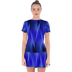 Audio Sound Soundwaves Art Blue Drop Hem Mini Chiffon Dress by Alisyart