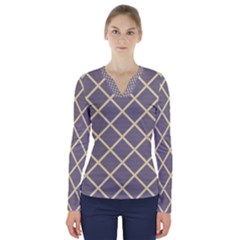 Background V-neck Long Sleeve Top