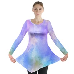 Background Abstract Purple Watercolor Long Sleeve Tunic 