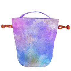 Background Abstract Purple Watercolor Drawstring Bucket Bag by Alisyart