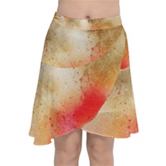 Abstract Space Watercolor Chiffon Wrap Front Skirt