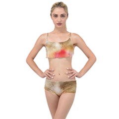 Abstract Space Watercolor Layered Top Bikini Set