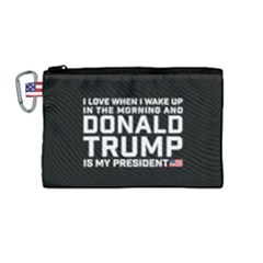 I Love When I Wake Up And Donald Trump Is My President Maga Canvas Cosmetic Bag (medium) by snek