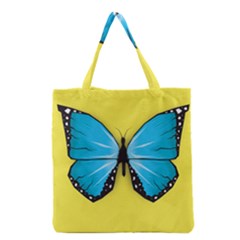 Butterfly Blue Insect Grocery Tote Bag