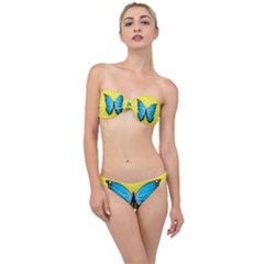 Butterfly Blue Insect Classic Bandeau Bikini Set by Alisyart