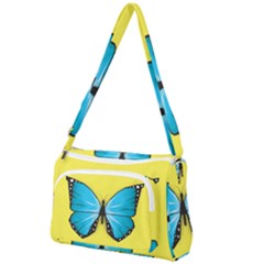 Butterfly Blue Insect Front Pocket Crossbody Bag