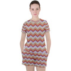 Chevron Pattern Women s Tee And Shorts Set