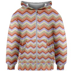 Chevron Pattern Kids  Zipper Hoodie Without Drawstring by Alisyart