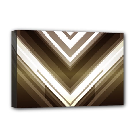 Chevron Triangle Deluxe Canvas 18  X 12  (stretched) by Alisyart