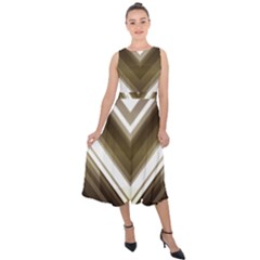 Chevron Triangle Midi Tie-back Chiffon Dress