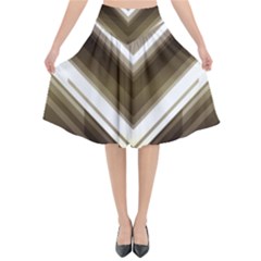 Chevron Triangle Flared Midi Skirt