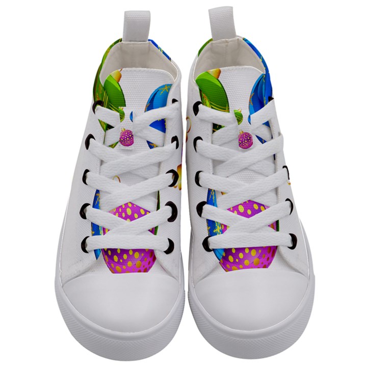 Christmas Ornaments Ball Kids  Mid-Top Canvas Sneakers