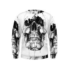 Black Skull Kids  Sweatshirt by Alisyart