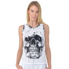 Black Skull Women s Basketball Tank Top by Alisyart