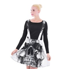 Black Skull Suspender Skater Skirt by Alisyart