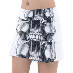 Black Skull Tennis Skirt by Alisyart