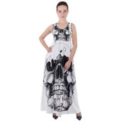 Black Skull Empire Waist Velour Maxi Dress by Alisyart