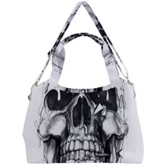 Black Skull Double Compartment Shoulder Bag by Alisyart