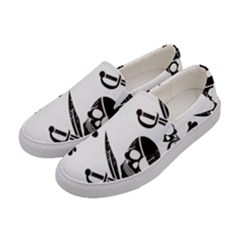 Bone Skull Women s Canvas Slip Ons