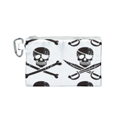 Bone Skull Canvas Cosmetic Bag (small) by Alisyart