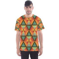 Background Triangle Abstract Golden Men s Sports Mesh Tee