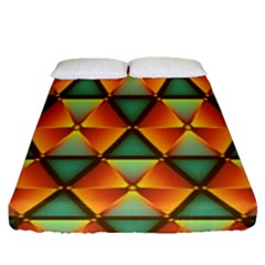 Background Triangle Abstract Golden Fitted Sheet (queen Size)