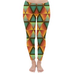 Background Triangle Abstract Golden Classic Winter Leggings by Alisyart