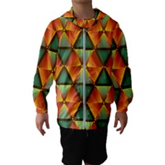 Background Triangle Abstract Golden Hooded Windbreaker (kids)