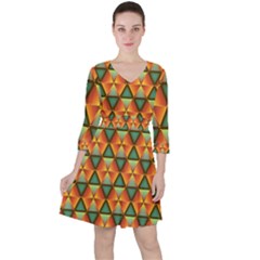 Background Triangle Abstract Golden Ruffle Dress