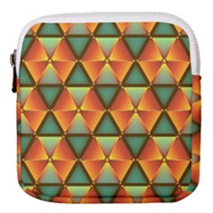 Background Triangle Abstract Golden Mini Square Pouch