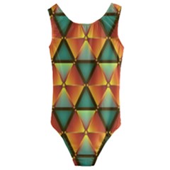 Background Triangle Abstract Golden Kids  Cut-out Back One Piece Swimsuit