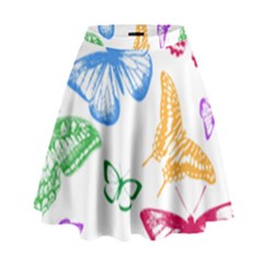 Butterfly Rainbow High Waist Skirt