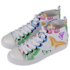 Butterfly Rainbow Women s Mid-top Canvas Sneakers by Alisyart