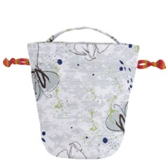 Butterfly Flower Drawstring Bucket Bag by Alisyart