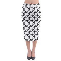 Diagonal Stripe Pattern Midi Pencil Skirt